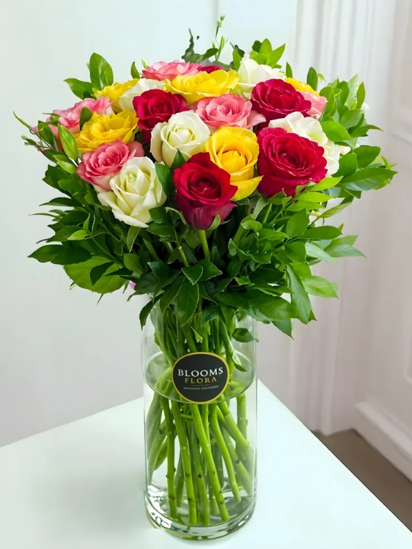  Yalikavak Florists - Colorful Roses in a Vase